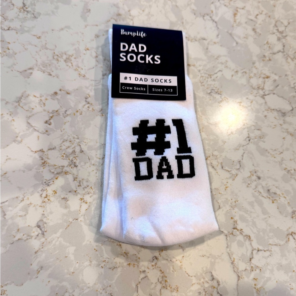 NWT- Men's Bumplife #1 Dad Socks, Sizes 7-13, Color White